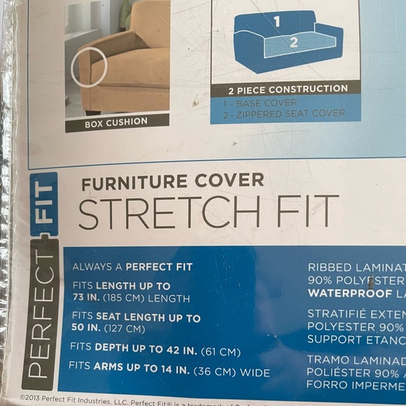 Perfect Fit Tan 2 Piece Love Seat Cover - Picture 5 of 7